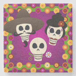 Posavasos De Piedra Día De Los Cránulos Muertos