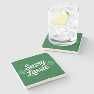 Posavasos De Piedra Día de los Sassy Lassie Funny Irlandés