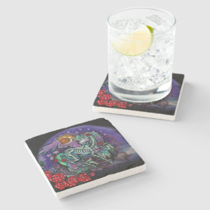 Posavasos De Piedra Día de Muertos Horse