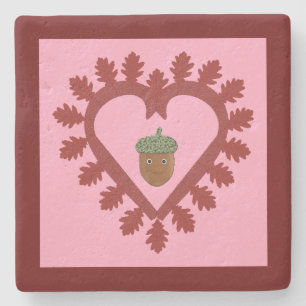 Posavasos De Piedra Día de San Valentín Corazón de Amor Bellota