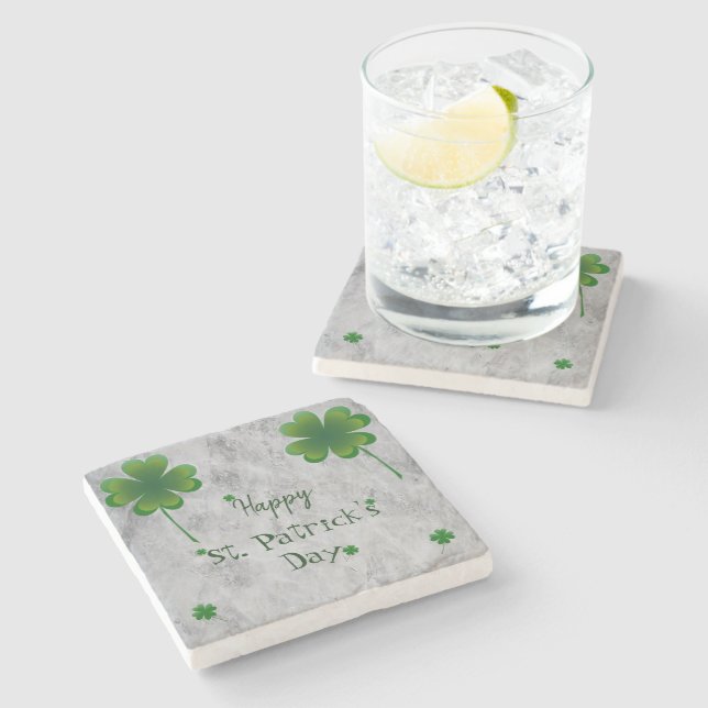 Posavasos De Piedra Día de Shamrock St. Patrick (Lateral)