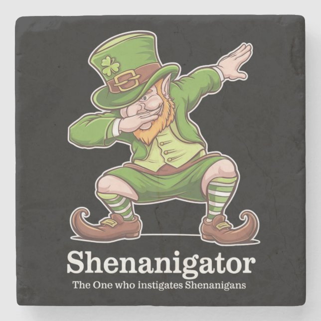 Posavasos De Piedra Día de Simpatizantes Shenanigator Dabbing Leprecha (Anverso)