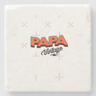 Posavasos De Piedra Día del Padre o Navidad. ¡Un regalo retro que va a