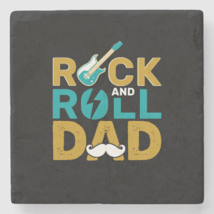 Posavasos De Piedra Día del Padre Rock And Roll Papá