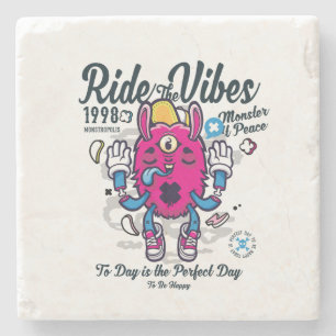 Posavasos De Piedra Día perfecto para estar feliz   Monstruo gracioso 