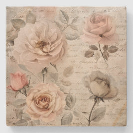 Posavasos De Piedra Diario Floral Vintage