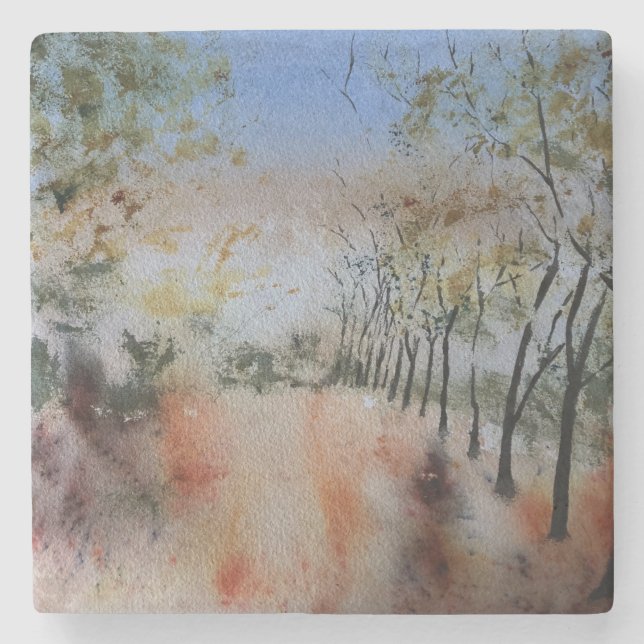 Posavasos De Piedra Días de otoño (Anverso)