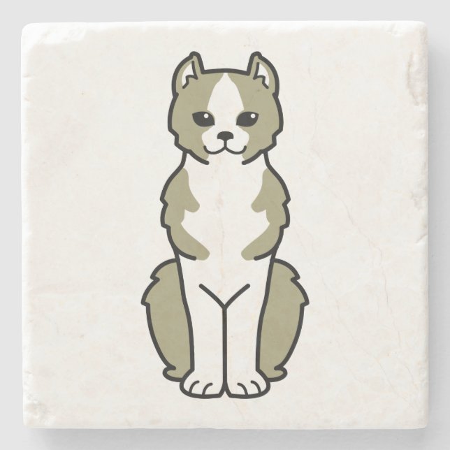 Posavasos De Piedra Dibujo animado del gato de Kinkalow (Anverso)