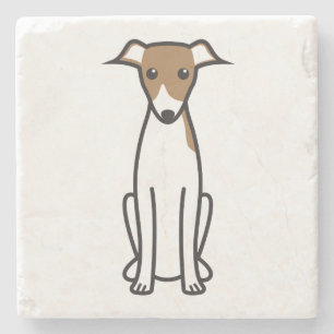 Posavasos De Piedra Dibujo animado del perro del galgo italiano