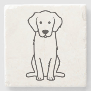 Posavasos De Piedra Dibujo animado del perro del golden retriever