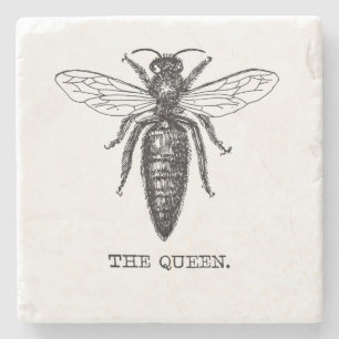 Posavasos De Piedra Dibujo clásico del Ilustracion Queen Bee