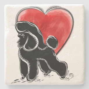 Posavasos De Piedra Dibujo de Caniche