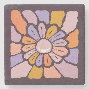 Posavasos De Piedra Dibujo de Flor Adorable y Colorido - Pintura Digit
