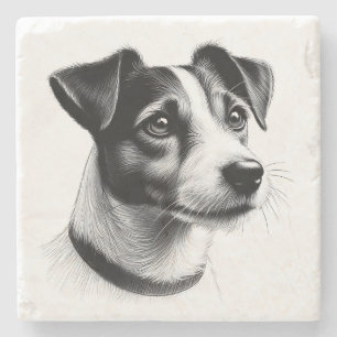 Posavasos De Piedra Dibujo de Jack Russell Terrier