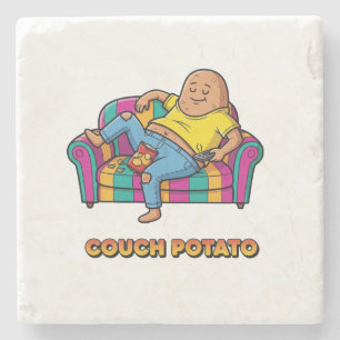 Posavasos De Piedra Dibujo de Patata Sofá
