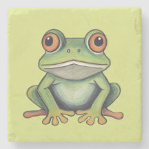 Dibujo de rana con lápiz de colores