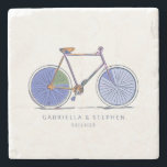 Posavasos De Piedra Dibujo personalizado de líneas de bici púrpura<br><div class="desc">Cuchillo Púrpura Arte De Línea De Bicicleta Dibujo De Montaña De Piedra Personalizada</div>