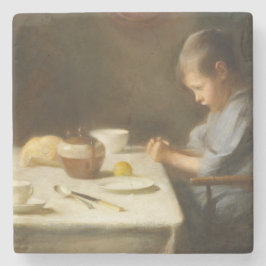 Posavasos De Piedra Diciendo gracia (niño rezando en la mesa)