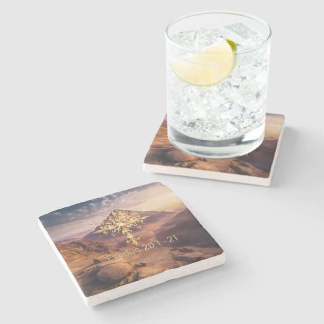 Posavasos De Piedra Diez mandamientos (Lateral)