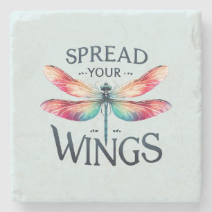 Posavasos De Piedra Difunde tus alas - Dragonfly artístico