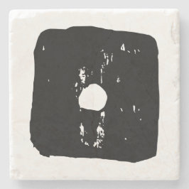 Posavasos De Piedra Dígitos en blanco y negro #1