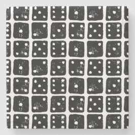 Posavasos De Piedra Dígitos en blanco y negro 1-6 Rústico