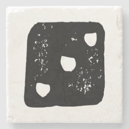 Posavasos De Piedra Dígitos en blanco y negro #3