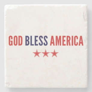 Posavasos De Piedra Dios bendiga a Estados Unidos