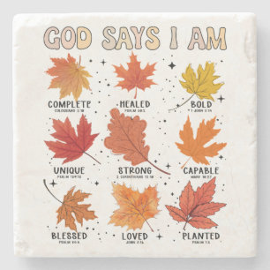 Posavasos De Piedra Dios dice que soy otoño cosecha Acción de Gracias