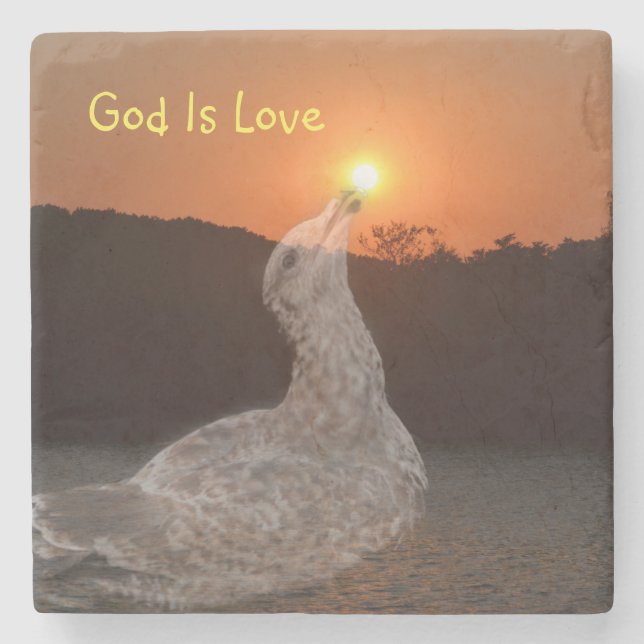 Posavasos De Piedra Dios es amor (Anverso)