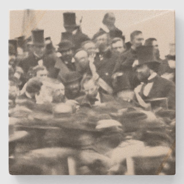 Posavasos De Piedra Discurso de Gettysburg de Abe Lincoln: Fin de la G (Anverso)