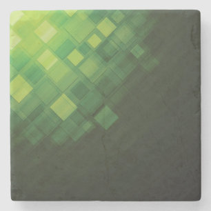 Posavasos De Piedra Diseño abstracto verde de la tecnología