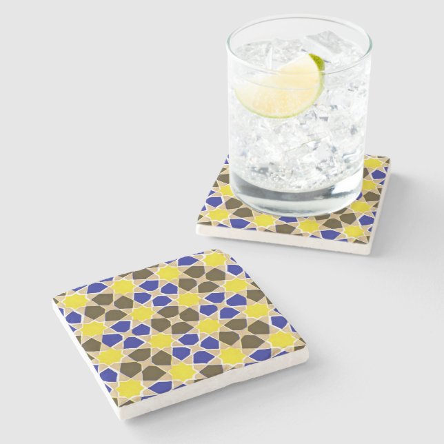 Posavasos De Piedra Diseño árabe #8 en Emporio Moffa (Lateral)