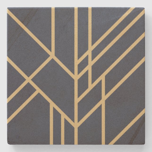 Posavasos De Piedra Diseño Art Déco (Anverso)