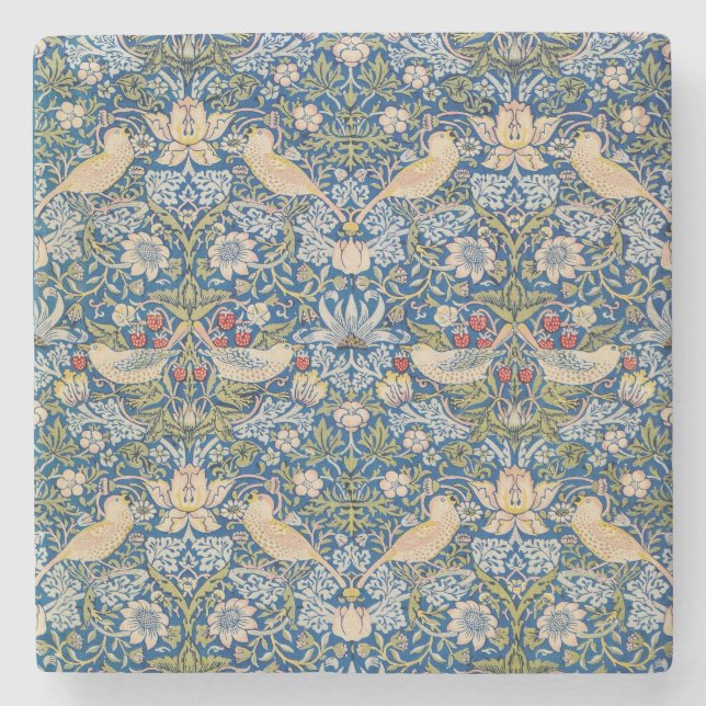 Posavasos De Piedra Diseño Art Nouveau para aves (Anverso)