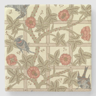 Posavasos De Piedra Diseño azul y anaranjado del papel pintado del
