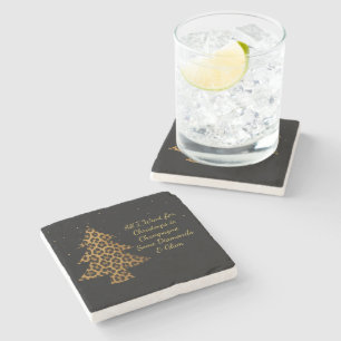 Posavasos De Piedra Diseño de árbol de leopardo de vacaciones chic