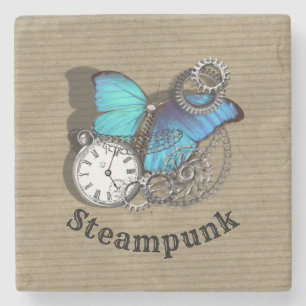 Posavasos De Piedra Diseño de bolsillo de mariposa azul de Punk de va