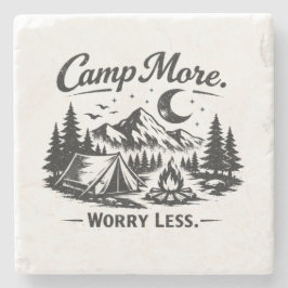 Posavasos De Piedra Diseño de Camping 'Acampa Más Preocupa Menos' | Av