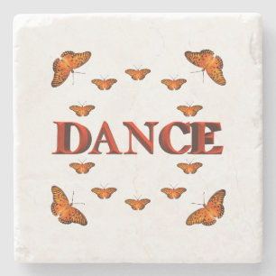 Posavasos De Piedra Diseño de danza con mariposas