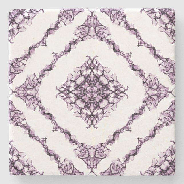 Posavasos De Piedra Diseño de diamantes fractales púrpura de inspiraci (Anverso)