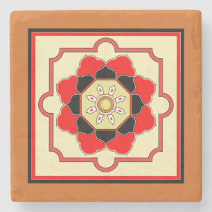 Posavasos De Piedra Diseño de estilo oriental colorido