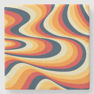 Posavasos De Piedra Diseño de giro colorido y abstracto