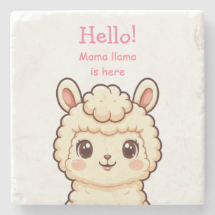 Posavasos De Piedra Diseño de ilustración de llama adorable