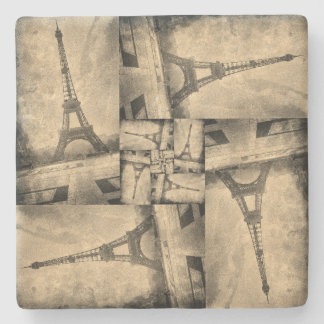 Posavasos De Piedra Diseño de la Torre Eiffel de la Viñeta de la Seman