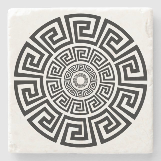 Posavasos De Piedra Diseño de llave griega (Anverso)