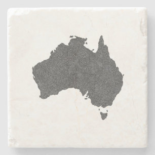 Posavasos De Piedra Diseño de mapas de Australia con fronteras ocultas