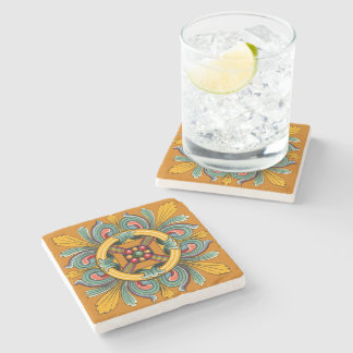Posavasos De Piedra Diseño de mosaicos victorianos de Marigold