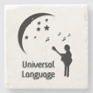 Posavasos De Piedra Diseño de Música de Lenguaje Universal