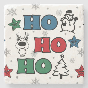 Posavasos De Piedra Diseño de Navidades Ho-Ho-Ho